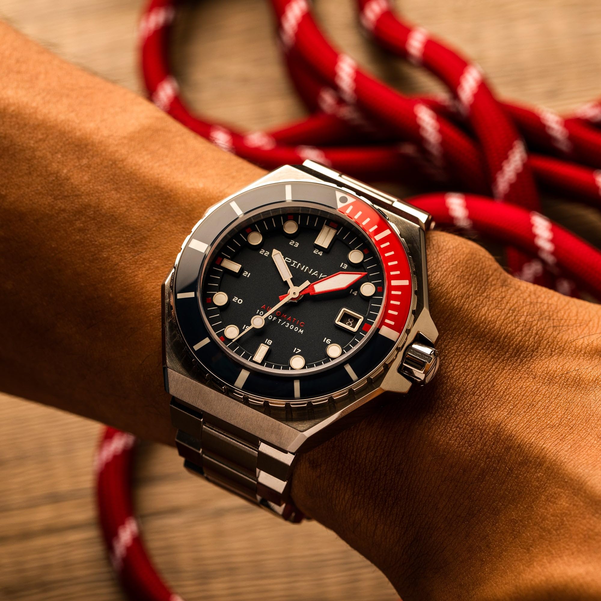 Spinnaker para hombre 44 mm Dumas Automático 3 Agujas Reloj con Correa de Acero Inoxidable Sólido SP-5081