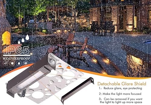 Miniatura 3 de CLOUDY BAY Paquete de 6 Luz de pavimentadora de bajo voltaje de 4 pulgadas, 12V-15 VACCC, luces de pared de contención al aire libre, IP65