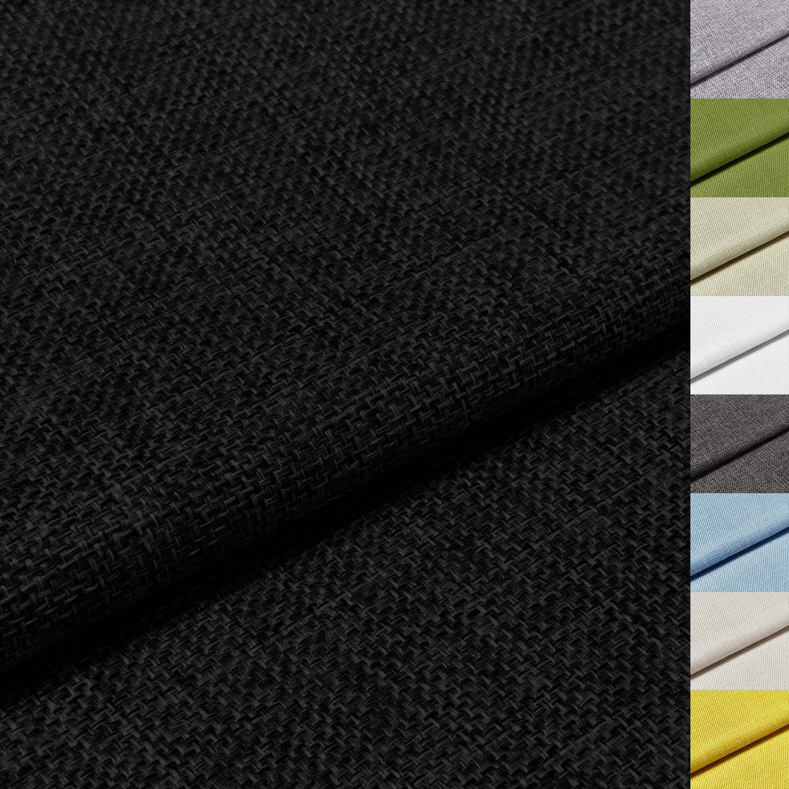 Tissu Lin Noir 250 x 148 cm, Tissu au Mètre pour Canapé et Chaise, Toile de Lin Résistante, Tissu Couture DIY pour Coussin, Housse, Décoration et Rénovation de Meubles