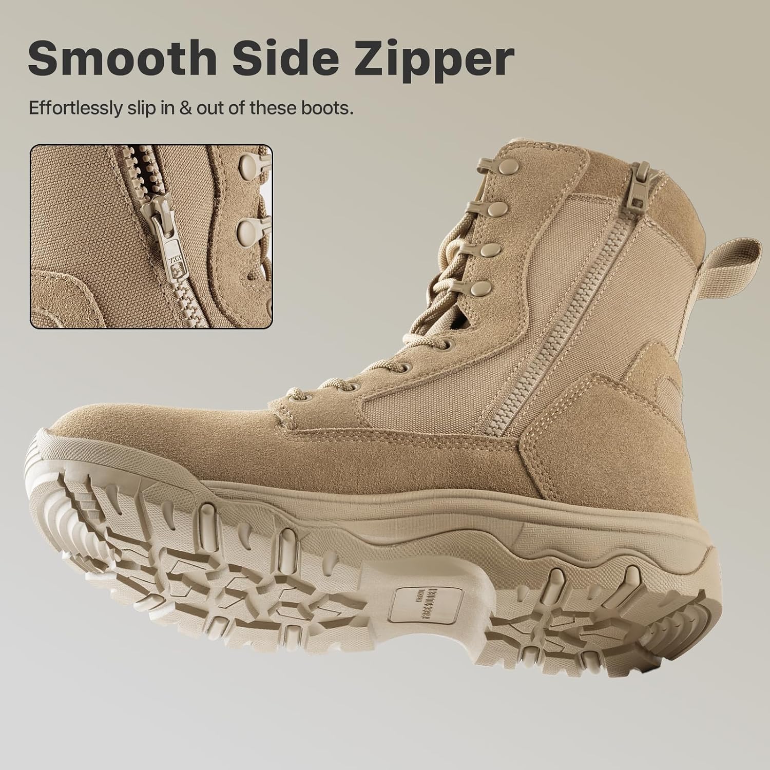 FREE SOLDIER Women's Tactical Boots 8 Inches Lightweight Combat Boot Durable Military Work Outdoors Boots Desert Boot for Women