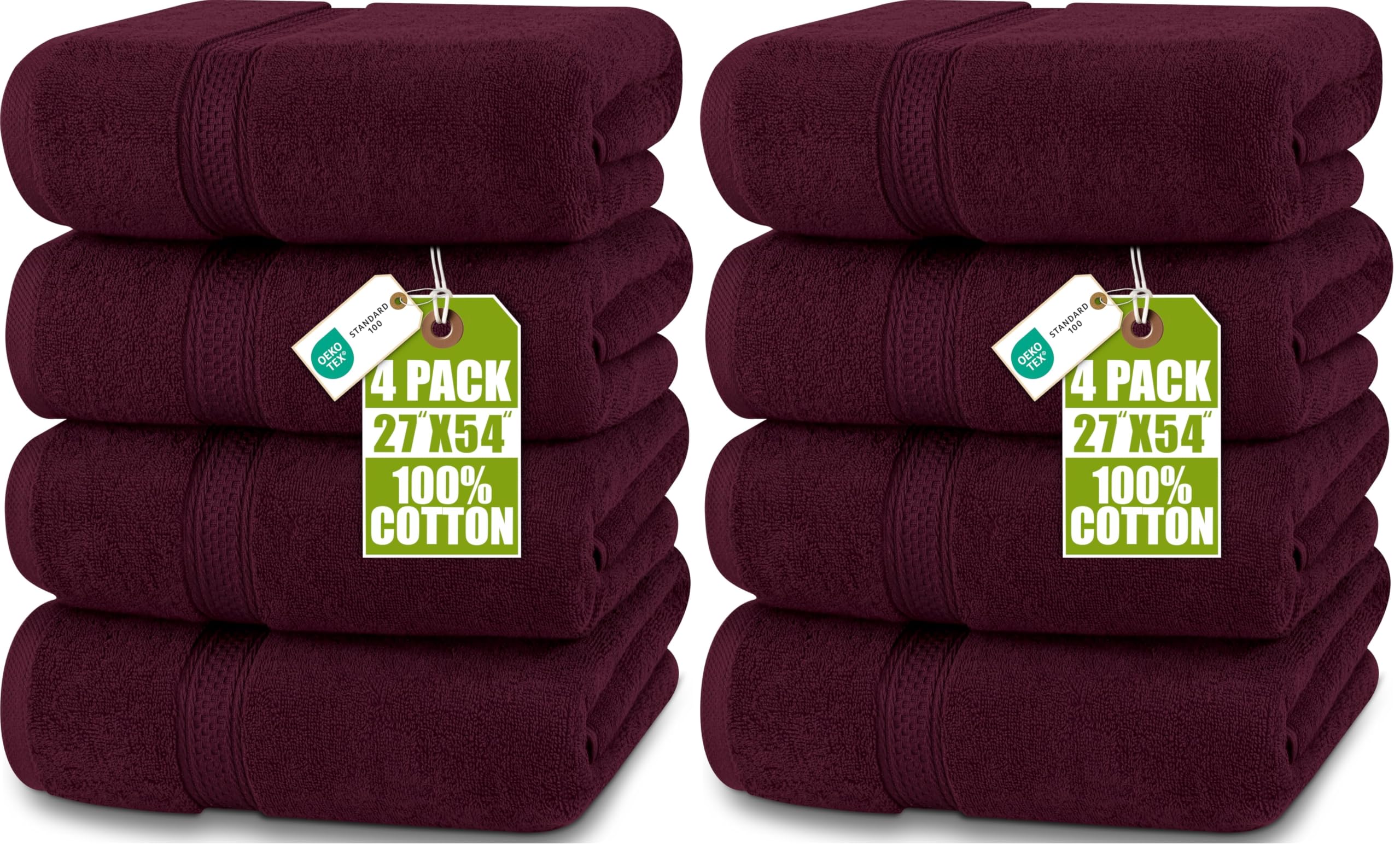 Utopia Towels 4 Pack - Premium Grey Bath Towels -32