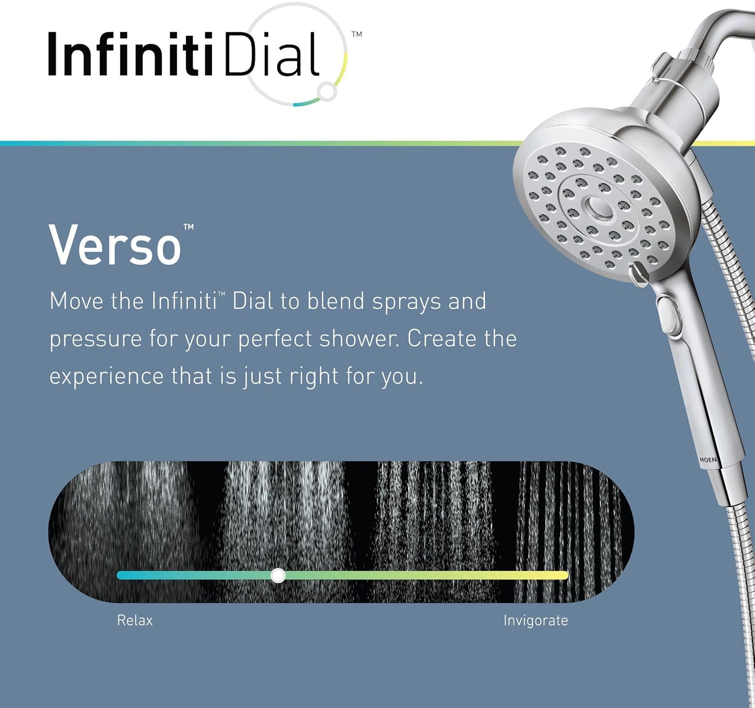 Moen Verso Handshower, Detachable Round Shower Head with Magnetix Docking System, 60" Hose, Chrome, 220H2