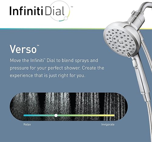 Miniatura 4 de Moen Verso - Ducha de mano, cabezal de ducha redondo desmontable con sistema de acoplamiento Magnetix, manguera de 60 pulgadas, cromo, 220H2