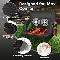 Vista 6 de HOPERAN Massage Heated Stadium Seats for Bleachers with Back Support & Lumbar Pillow, 3 Level Heating & 6 Modes Massage Portable Heated Stadium