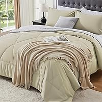 Vista 14 de BEDELITE Juego de ropa de cama con edredón tamaño individual de 5 piezas, reversible, en una bolsa - Juego de cama de lujo suave de microfibra