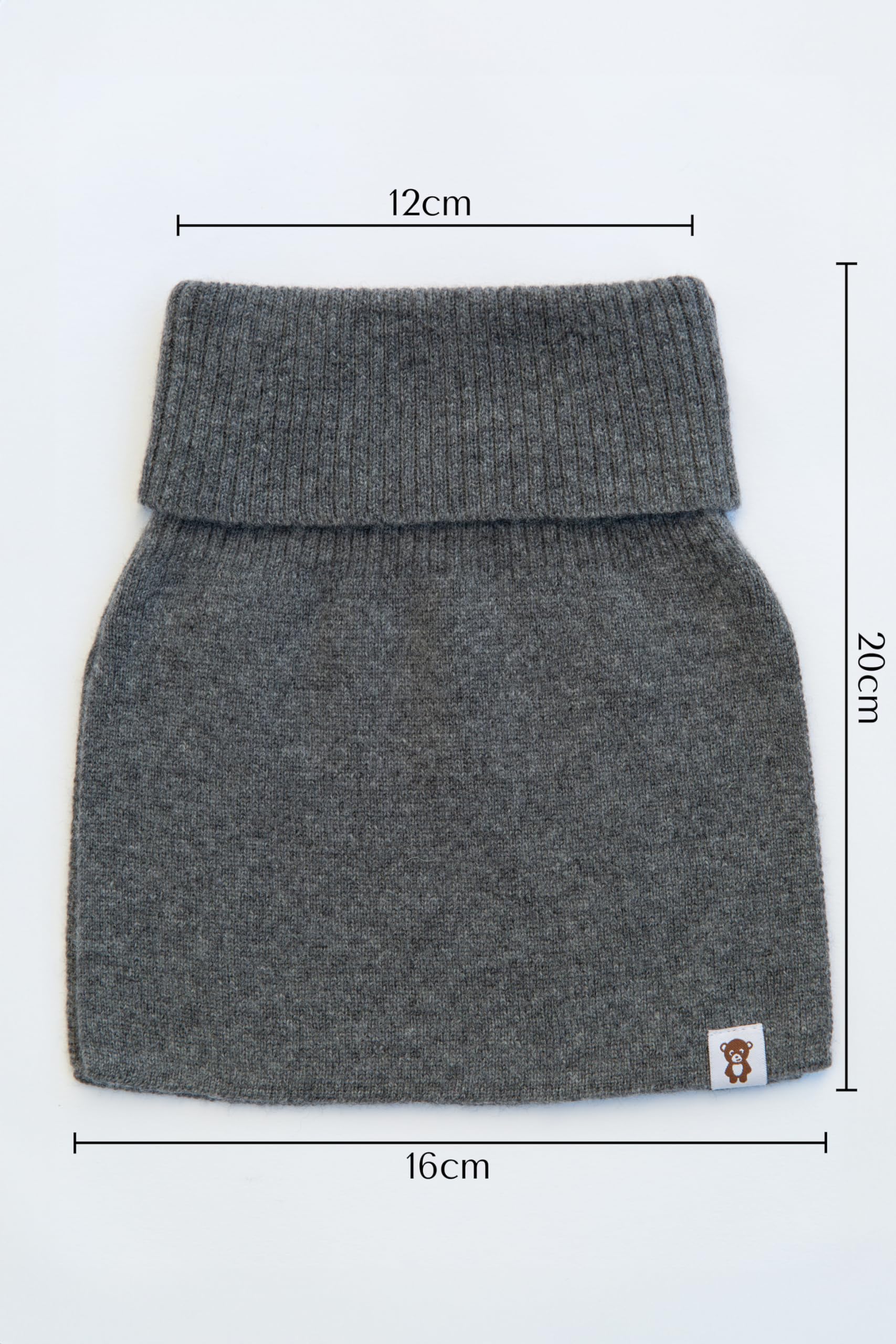 Bufanda de punto de lana para bebés y niños, muy suave y cálida, bufanda de punto para proteger el cuello en otoño e invierno, bufanda en color gris, para bebés de 0 a 3 años, gris, für 0-3