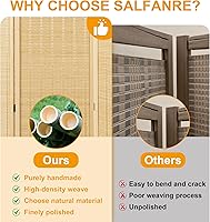 Vista 2 de Divisor de habitación de bambú, 4 paneles, pantallas de privacidad plegables para separación de habitaciones, divisor de habitación independiente