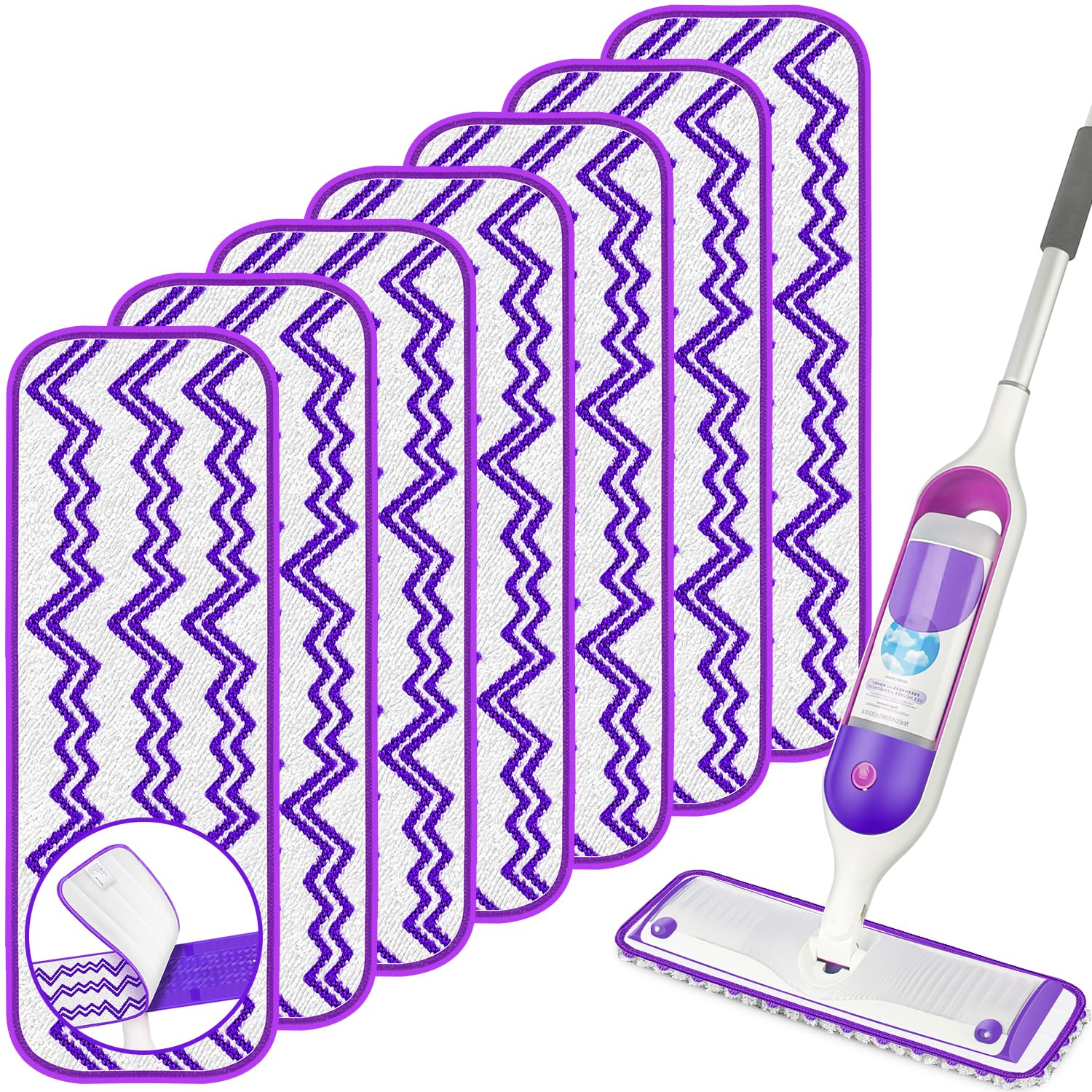 Photo 1 of Reusable Microfiber Mop Pads for Swiffer PowerMop: 15” Washable Refills