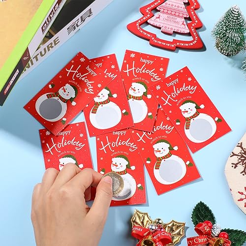 Miniatura 4 de Outus 50 tarjetas adhesivas de Navidad para rascar, juegos de fiesta de Hawái, vales festivos para rifas, sorteos de negocios, sorteos de premios