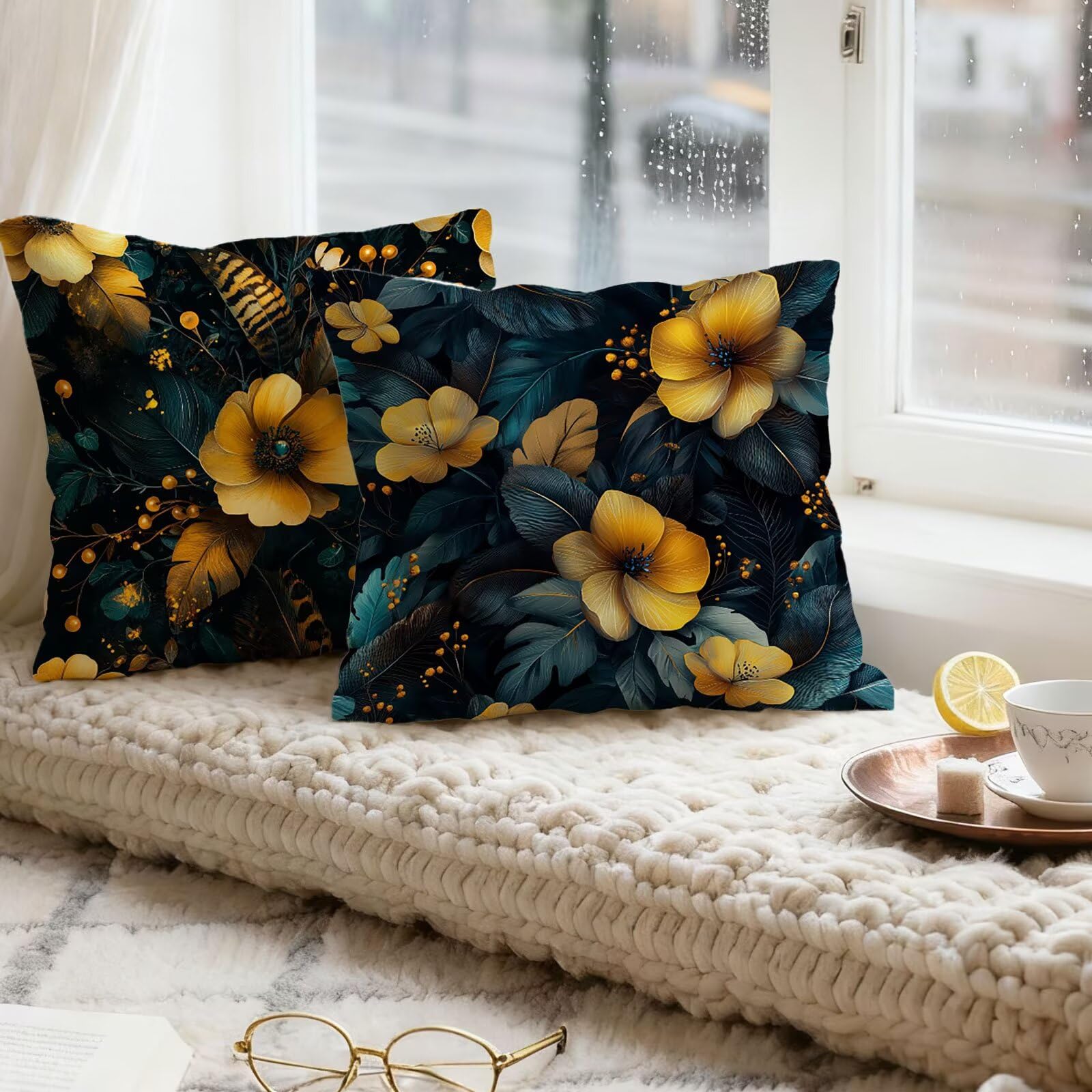 Pomarańczowy Kolor Poszewka na poduszkę 60x60 Kwiat Poszewka na poduszkę 60 x 60 Poduszki Sofa Super Miękkie Dekoracyjne Poszewki Na Poduszki Poszewki Na Poduszki 4 Kawałki Szyi I Szyi, Do Domu Łóżko