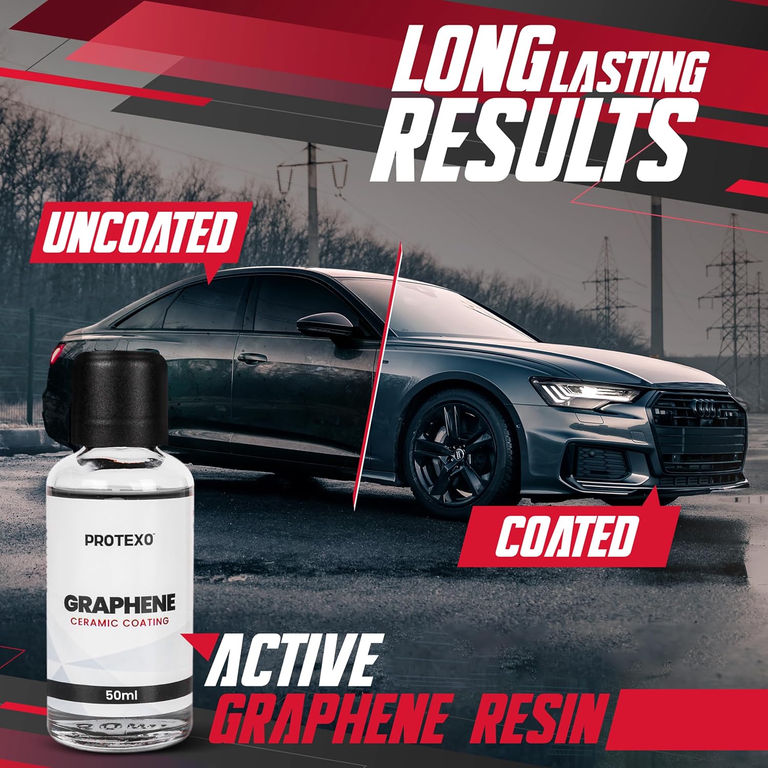 Graphene Ceramic Coating for Cars 50ML | Complete Ceramic Car Coating Kit [PRO] | Invisible & Hydrophobic Nano Auto Coating for Car Paint, Plastic Trim, Wheels, Windshield Glass, & Headlights - Image 6
