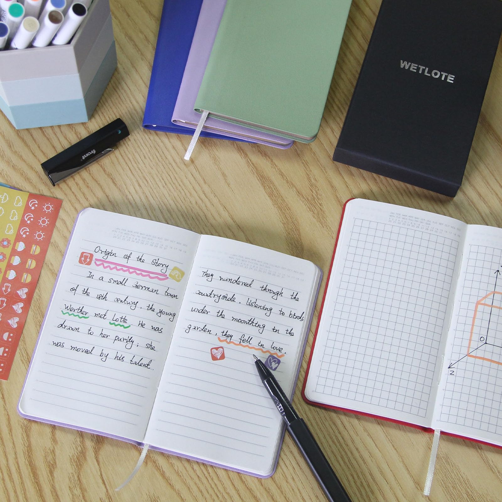 Cuadernos de tapa suave, paquete de 2 cuadernos de bolsillo A6, cuadernos pequeños a rayas, diarios de escritura de 3.1 x 5.5 pulgadas, 112 páginas, mini cuadernos para hombres y mujeres, viajes