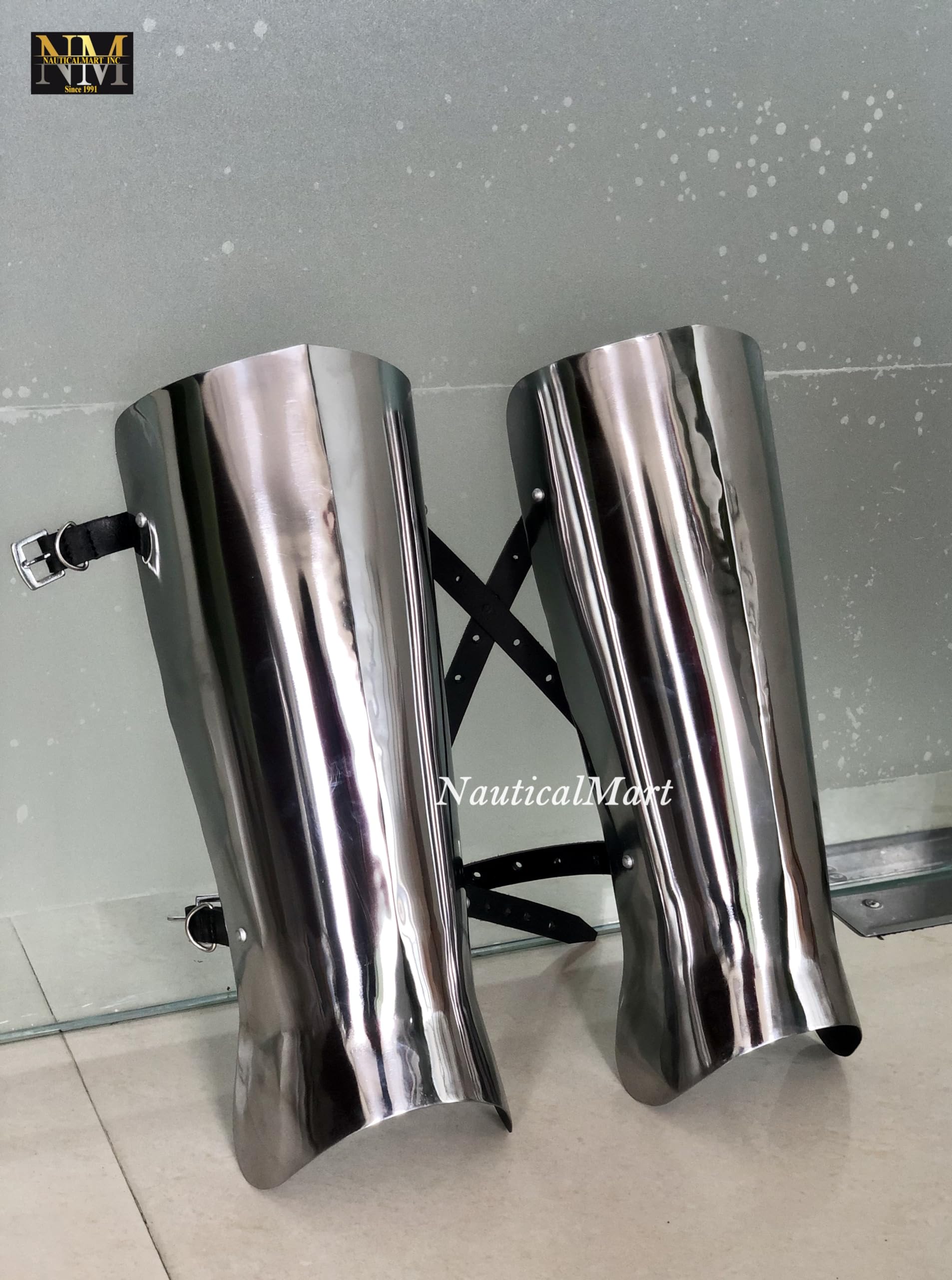 NauticalMart Ancient Greek Hoplite Greaves Protective Medieval 16g Functional Leg Armor