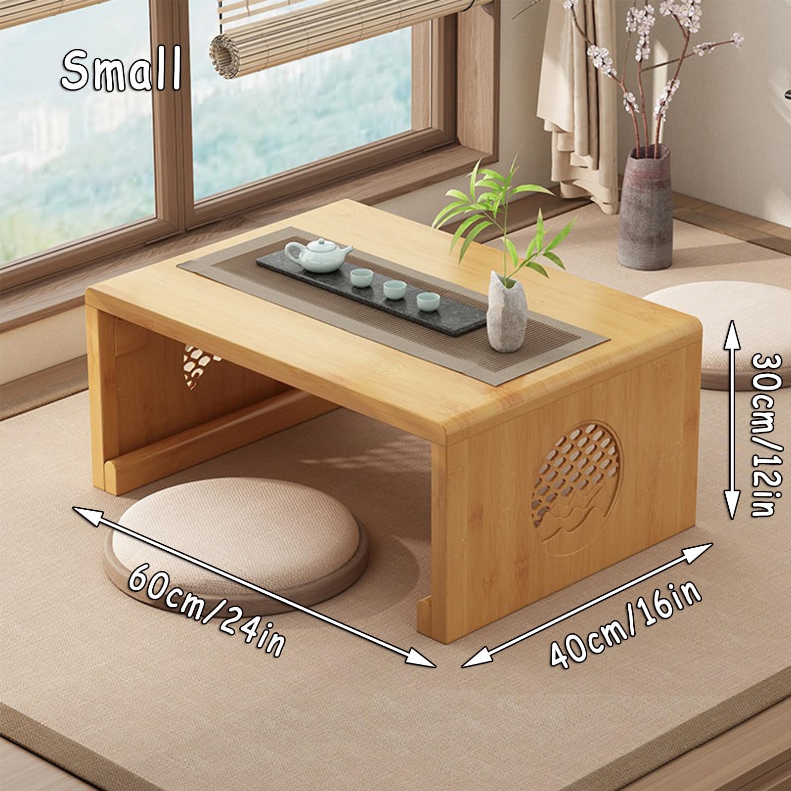 Tavolino pieghevole – Design leggero e portatile per yoga, tè e decorazione della casa – Uso ecologico in soggiorno, camera da letto o spazi esterni