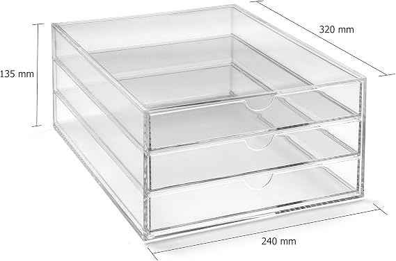 OSCO 3259B Acrylic 3 Tier Sorter - Clear