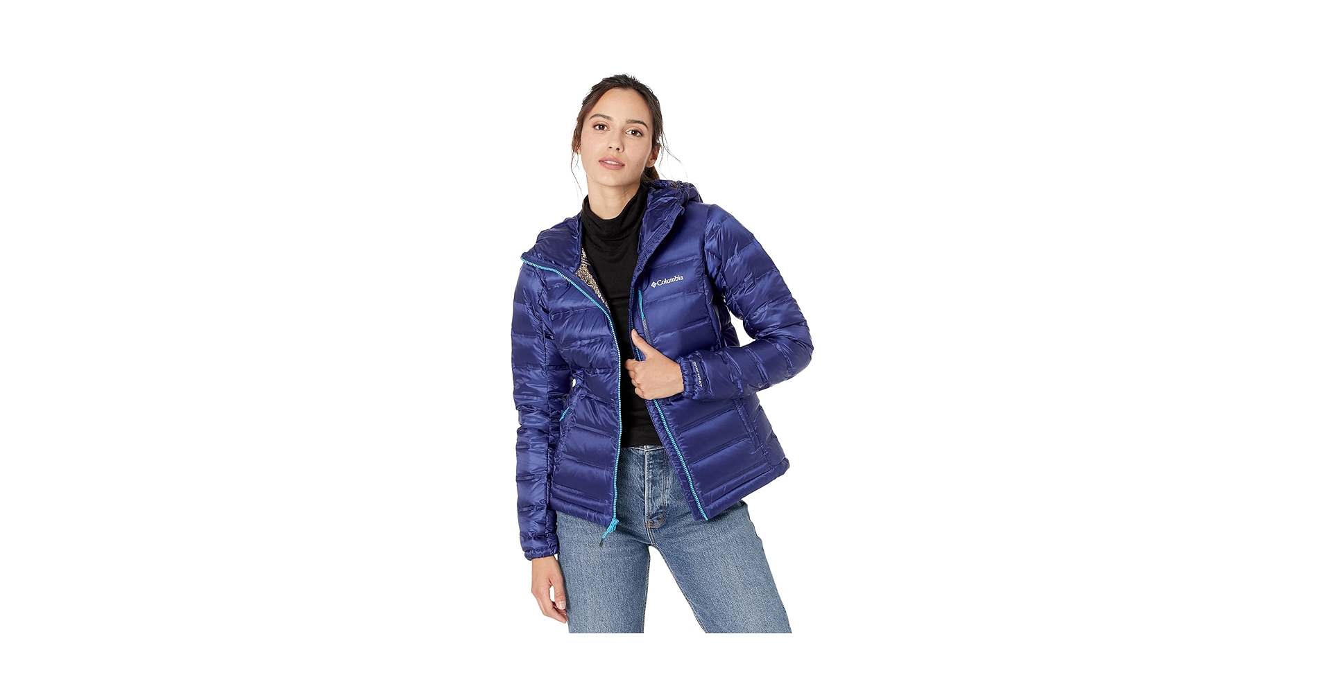 Columbia Pebble Peak™ Down Hooded Jacket Black LG at Amazon