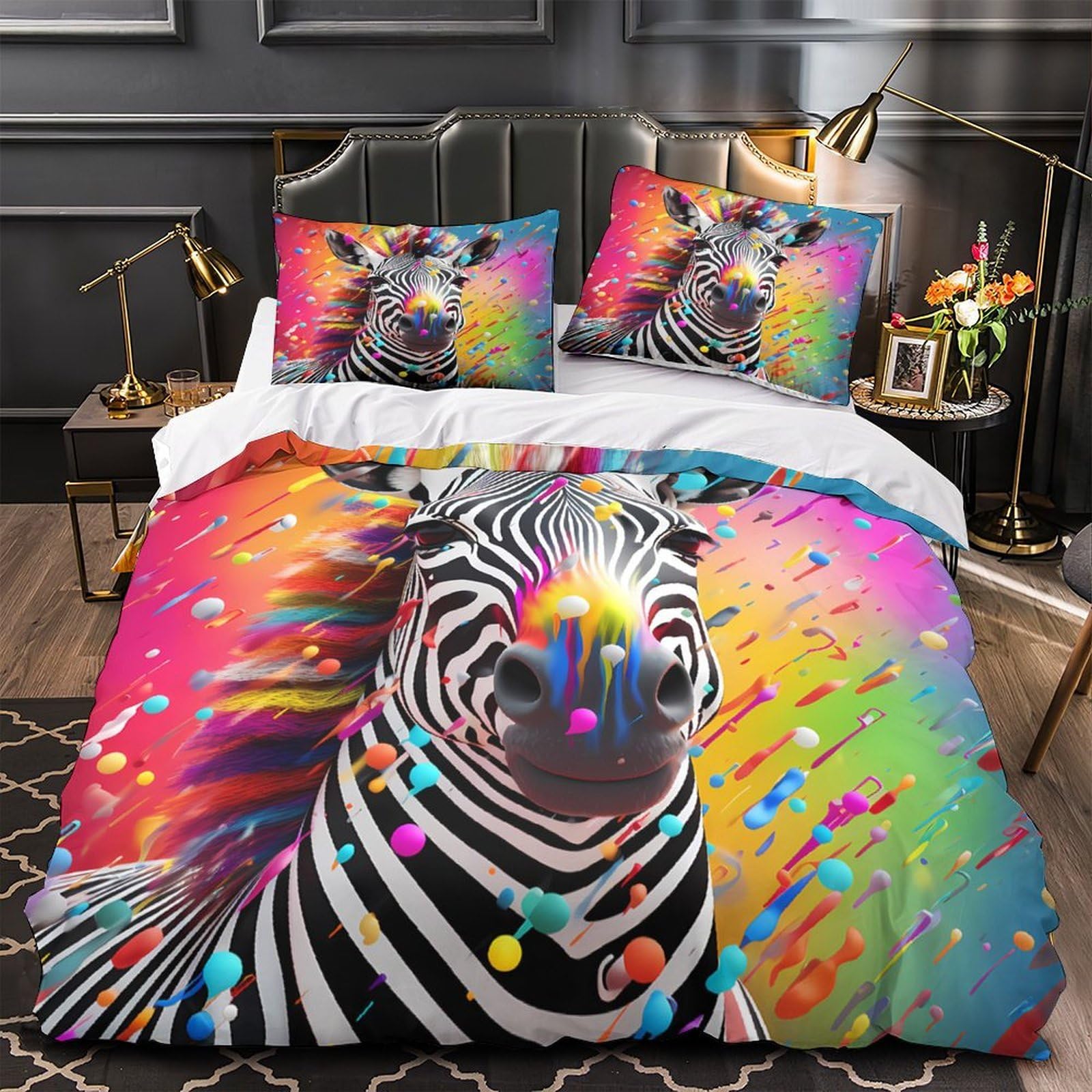 Housse de couette zèbre 3D pour transformer votre chambre en un havre coloré et doux