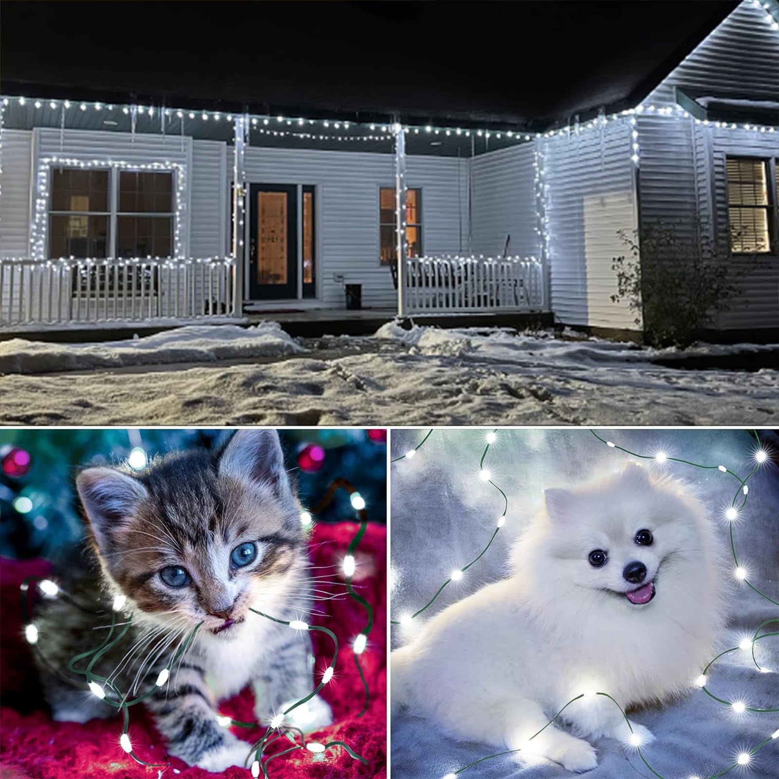 Tacobey Luci Solari Esterno, 20M 200 LED Catena Luminosa Esterno Solare Impermeabile, 8 Modi, Decorative Per Giardino, Cortile (Bianco Freddo)