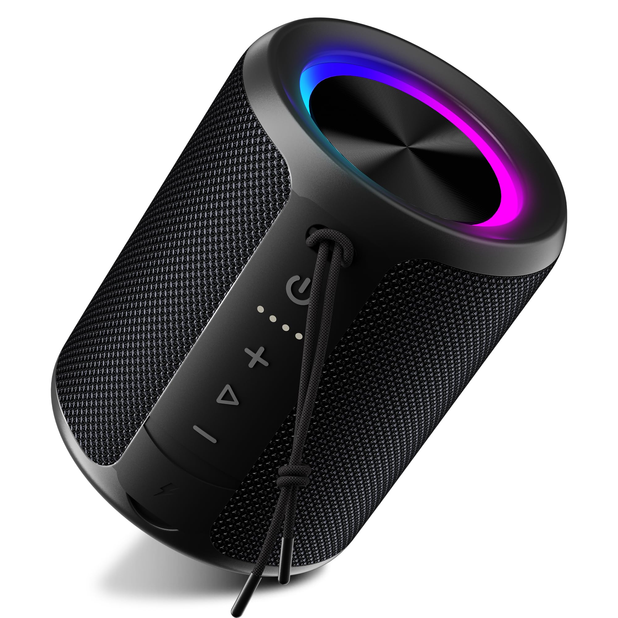 Portable Bluetooth Speaker, IPX7 Waterproof Wireless Speaker with 20W Loud Stereo Sound, 15H Playtime & Beat-Synced RGB Light, Small Outdoor Speaker for Shower, Pool, Beach, Hiking and Gifts