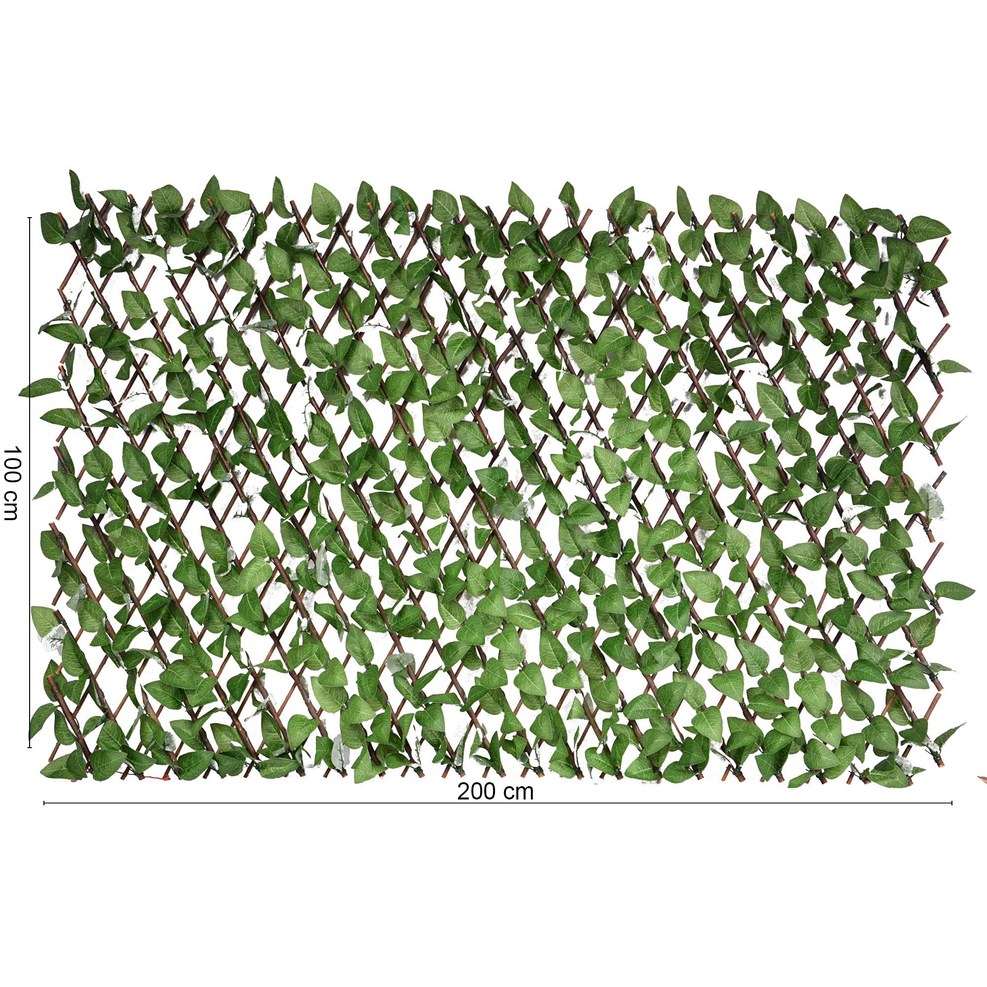 UNUS Rankgitter mit Blättern, verstellbar max. 100 x 200 cm