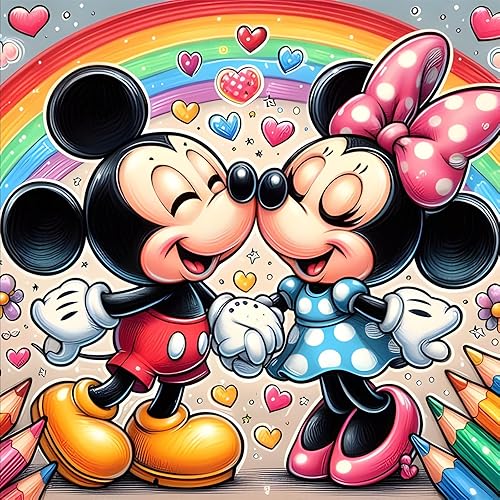 DOMROM Kits de arte de diamantes de ratón para adultos, kit de arte de diamantes de arco iris 5D, arte y manualidades de cristal de taladro redondo