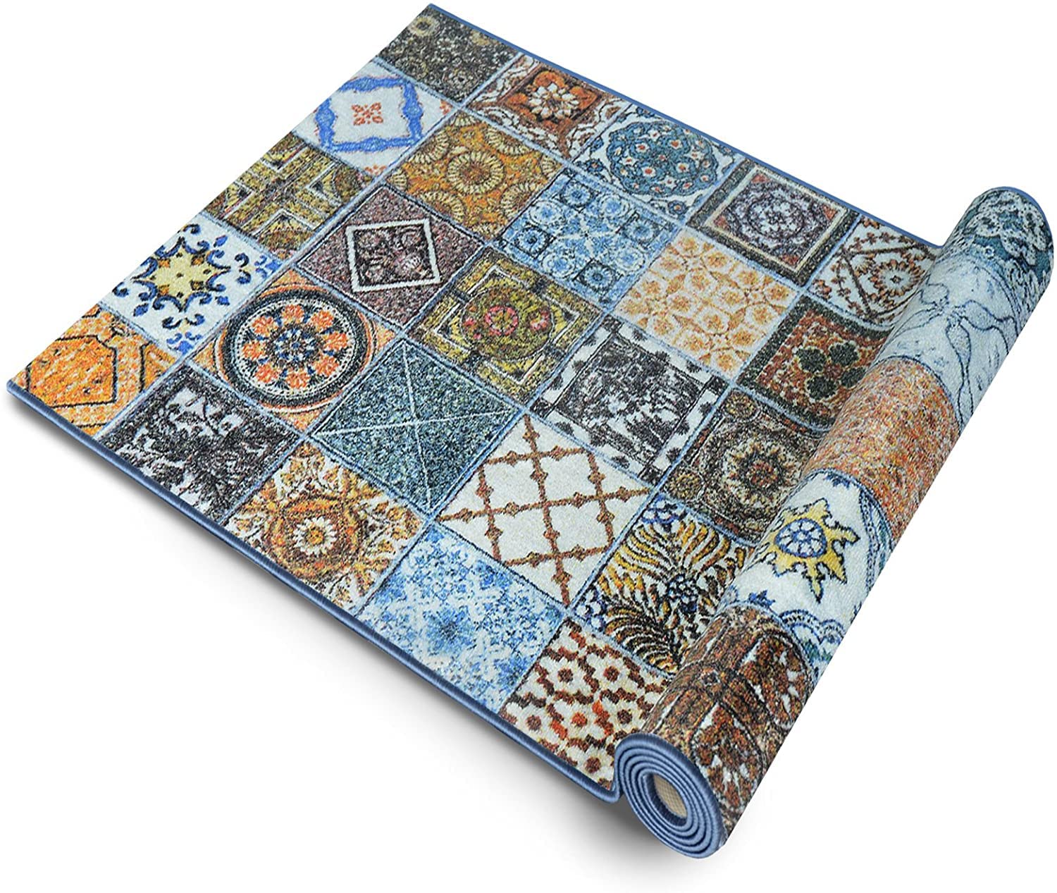 Bonita Tapis de couloir sur mesure | Tapis moderne pour couloir, cuisine, chambre à coucher | vendu au mètre, plusieurs tailles | antidérapant, robuste et facile d'entretien (80 x 300 cm)