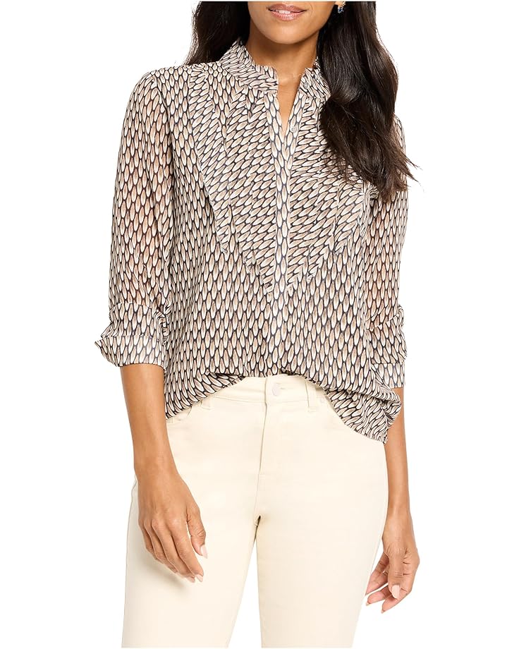 NIC+ZOE Abstract Dot Falling Chiffon Top - Main View