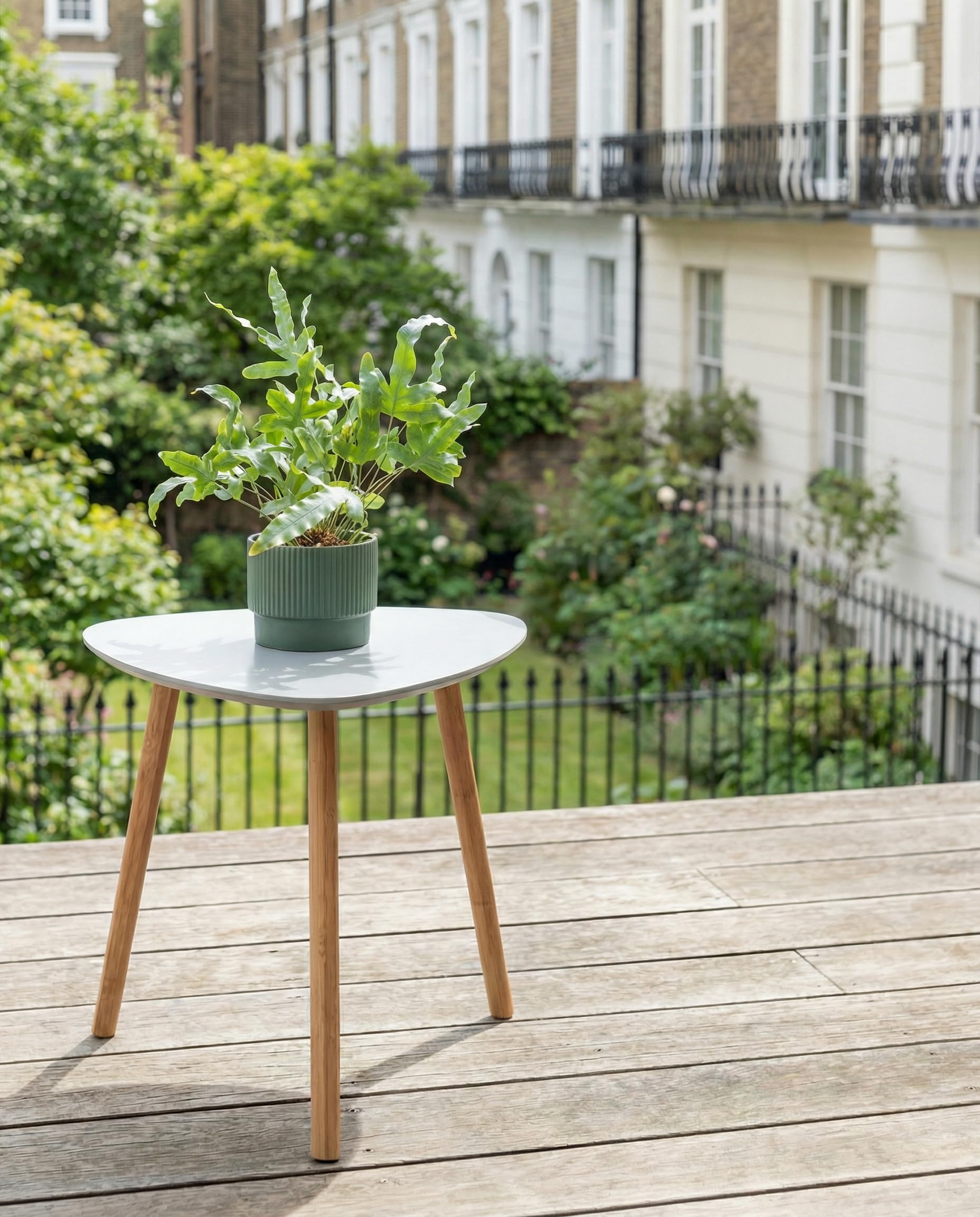 Malme Outdoor Side Table for Balcony & Patio in Choice of Colours and Sizes (Chalk Grey, Large)