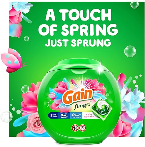 Miniatura 7 de Gain Flings - Jabón para ropa sucia, compatible con HE, 76 unidades, aroma de larga duración, aroma de primavera Daydream