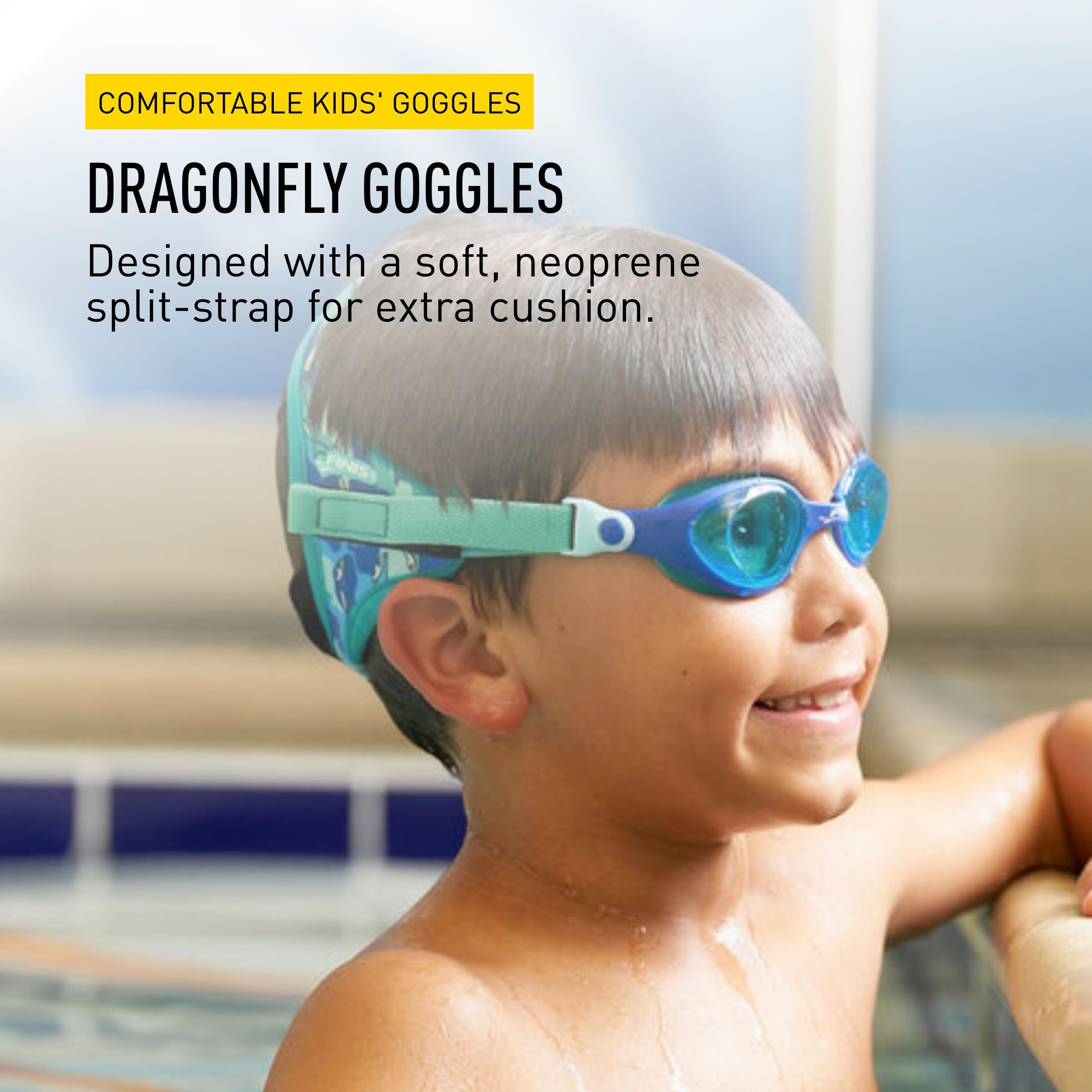 FINIS DragonFly Goggles Shark Camo, Clear, 6.5 inches (width) x 2.36 inches (length) x 5.7 inches (height) - Image 2
