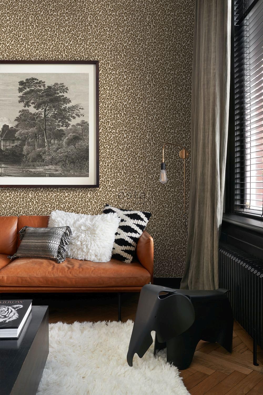 ESTAhome papier peint peau de léopard marron - 139152-0,53 x 10,05 m