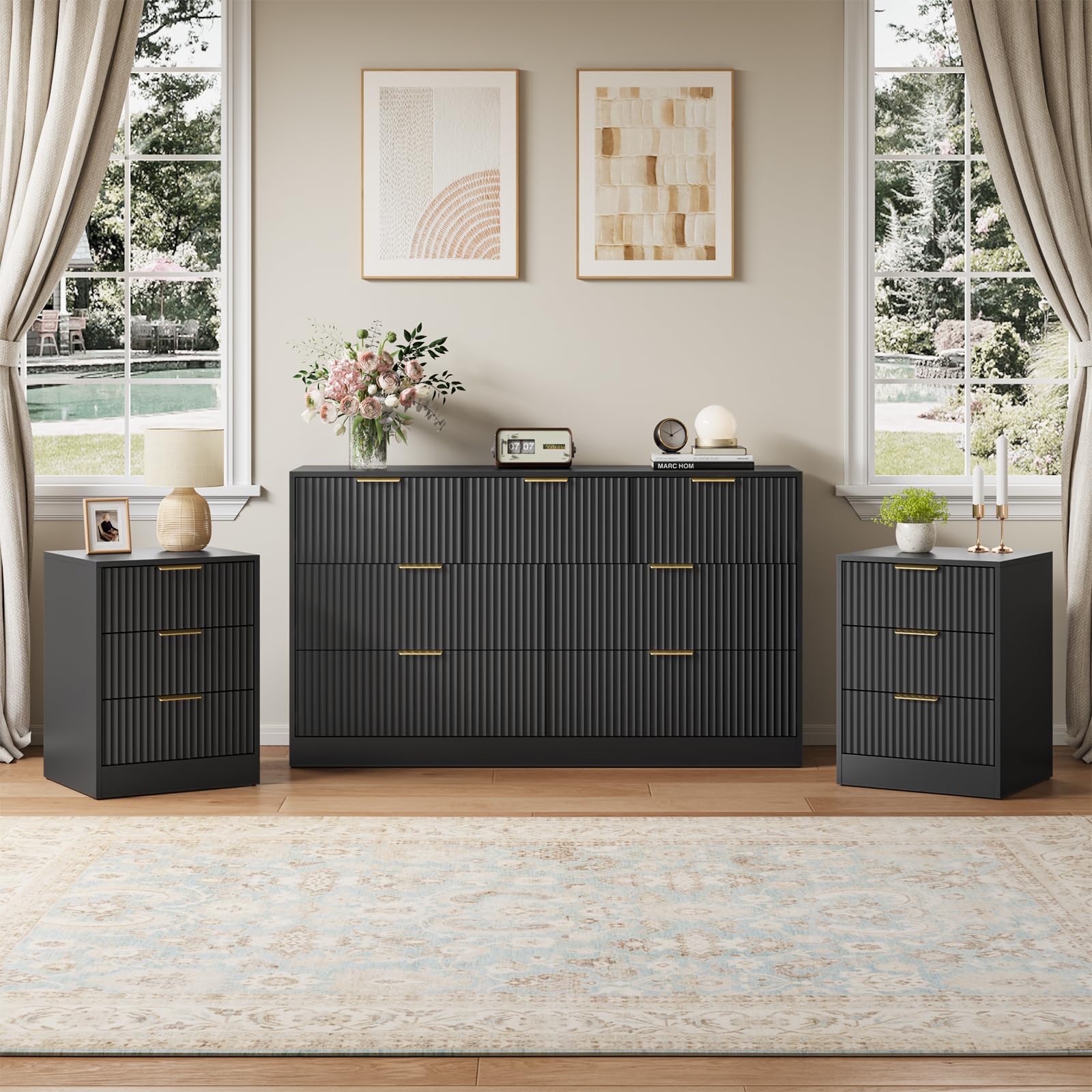 NOVAMAISON 7 Drawer Dresser & Nightstand Set