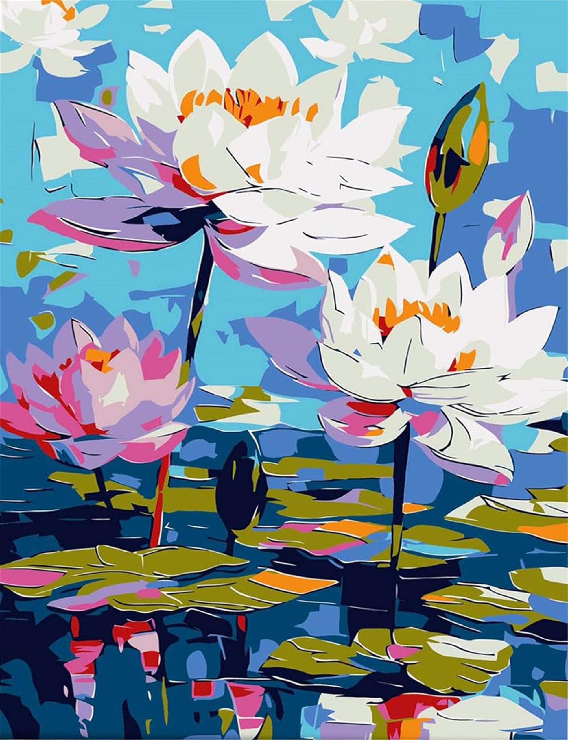 Nianxi DIY Paint by Numbers Kits for Adults,Painting Kit on Canvas,Flower Color by Numbers,Large Adult Paint by Number for Home Wall Decor,Gifts (Flower)