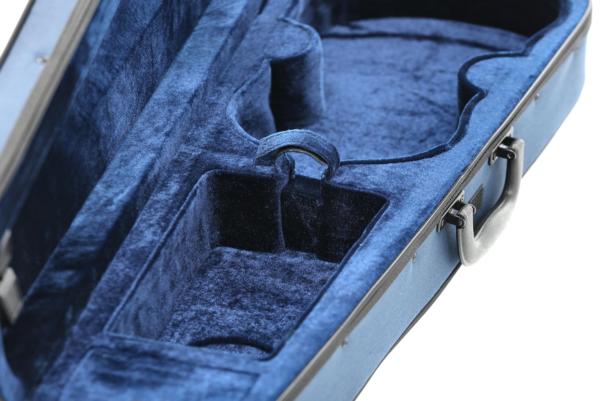 PURE GEWA Custodia per violino blu scuro/Velluto grigio chiaro con tasca per spartiti e cinghie per zaino 4/4