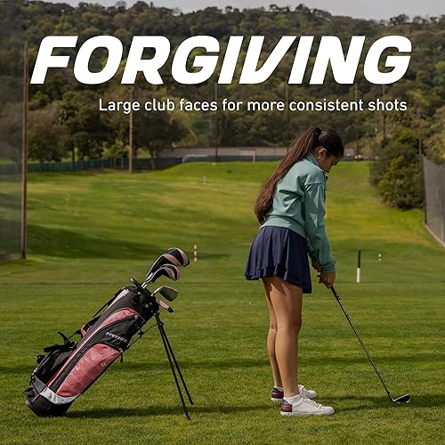 Miniatura 5 de Juego de palos de golf junior para niños Precise XD-J  Juego de golf junior para niños y niñas con ejes de grafito ligeros, híbrido, putter y bolsa