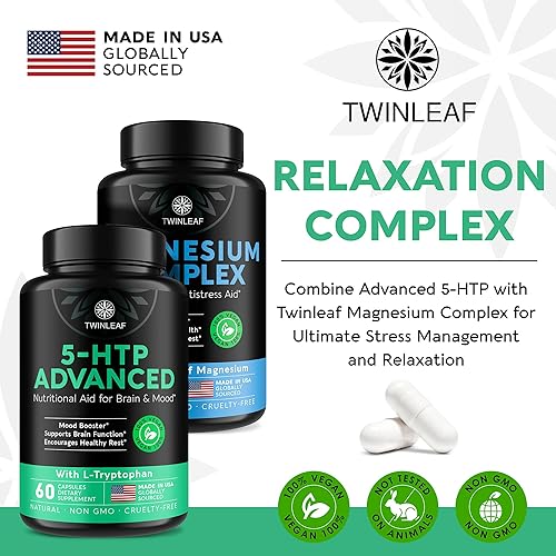 Miniatura 6 de Suplemento de 5 HTP para apoyo al estado de ánimo fabricado en Estados Unidos cápsulas naturales de 5-HTP y L-triptófano refuerzo 5-HTP para hombres