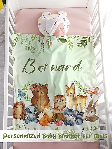 Miniatura 183 de Manta de bebé personalizada para niñas, manta de bebé personalizada con nombre, súper suave, mantas personalizadas con nombre para niños, mantas