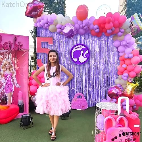 Vista 116 de KatchOn - Telón de fondo de flecos naranja extra grande de 6.4 x 8 pies, paquete de 2 Decoraciones de cumpleaños naranja Telón de fondo