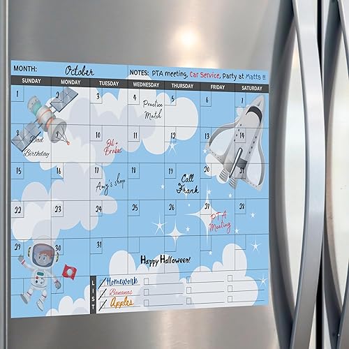 Calendario magnético para nevera, pizarra blanca de borrado en seco, gráficos coloridos, alto rendimiento, excelente resistencia a las manchas, 16.5