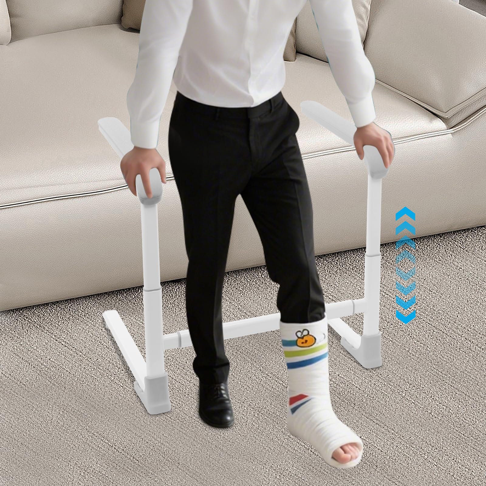 Aide à se lever pour canapé et lit, réglable en hauteur et en longueur, avec poignées antidérapantes, aide à se lever stable jusqu'à 150 kg, poignée pour canapé, toilettes et soins