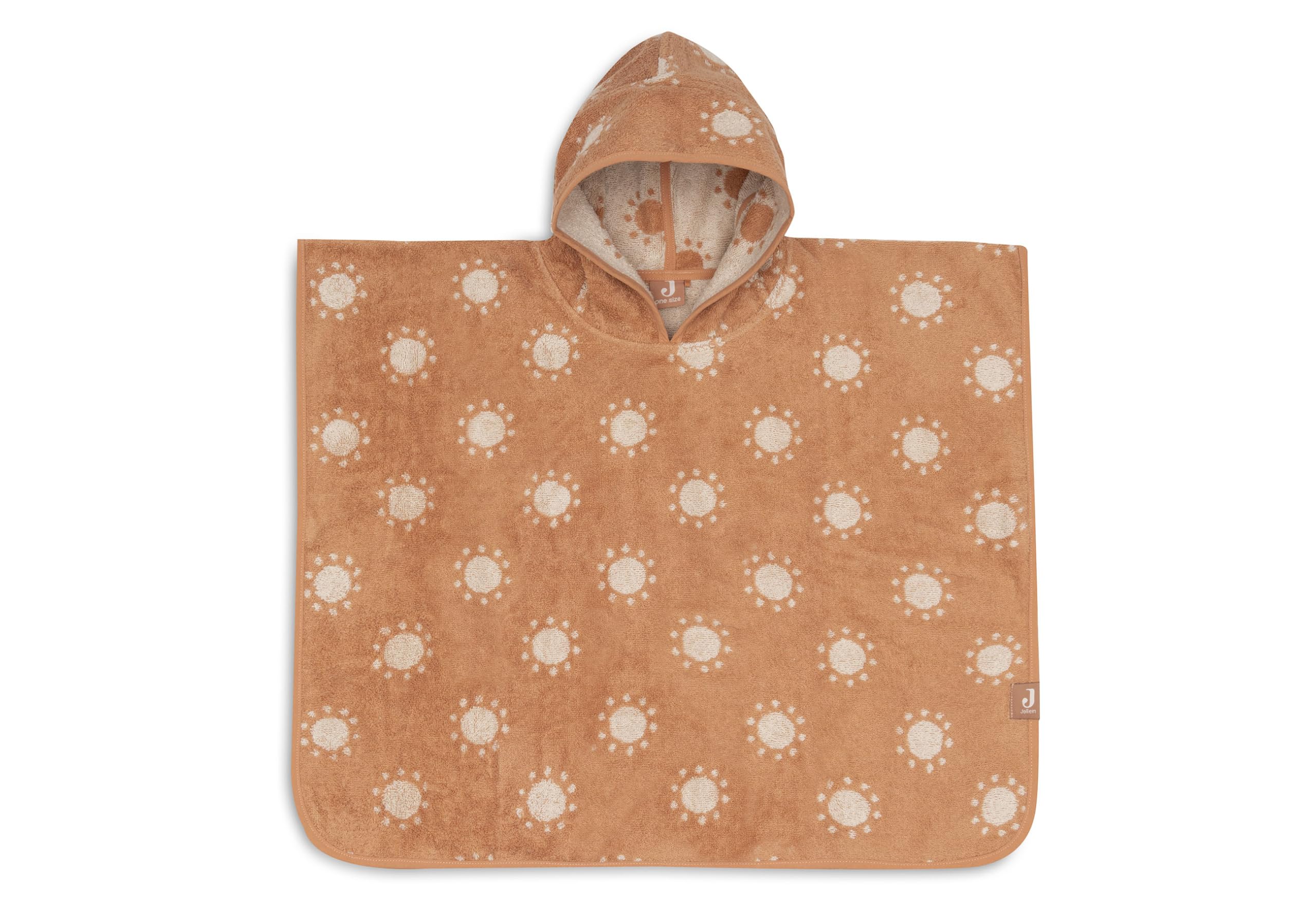 Jollein Poncho de bain bébé et enfant - Jacquard, Sun - 100% coton - éponge - certifié OEKO-​TEX - poncho serviette - pour filles et garçons