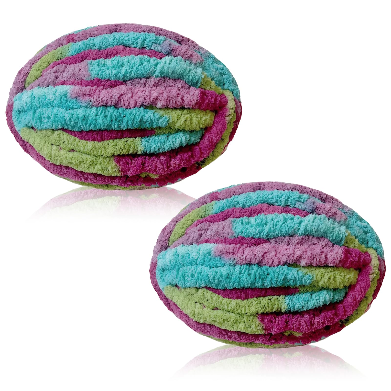 Duscdesp 2 Pack 240g Super Chunky Yarn for Hand Knitting,Thick Wool Yarn,Chenille Chunky Blanket Yarn for Hats Scarf Blankets Cushion Cat Bed
