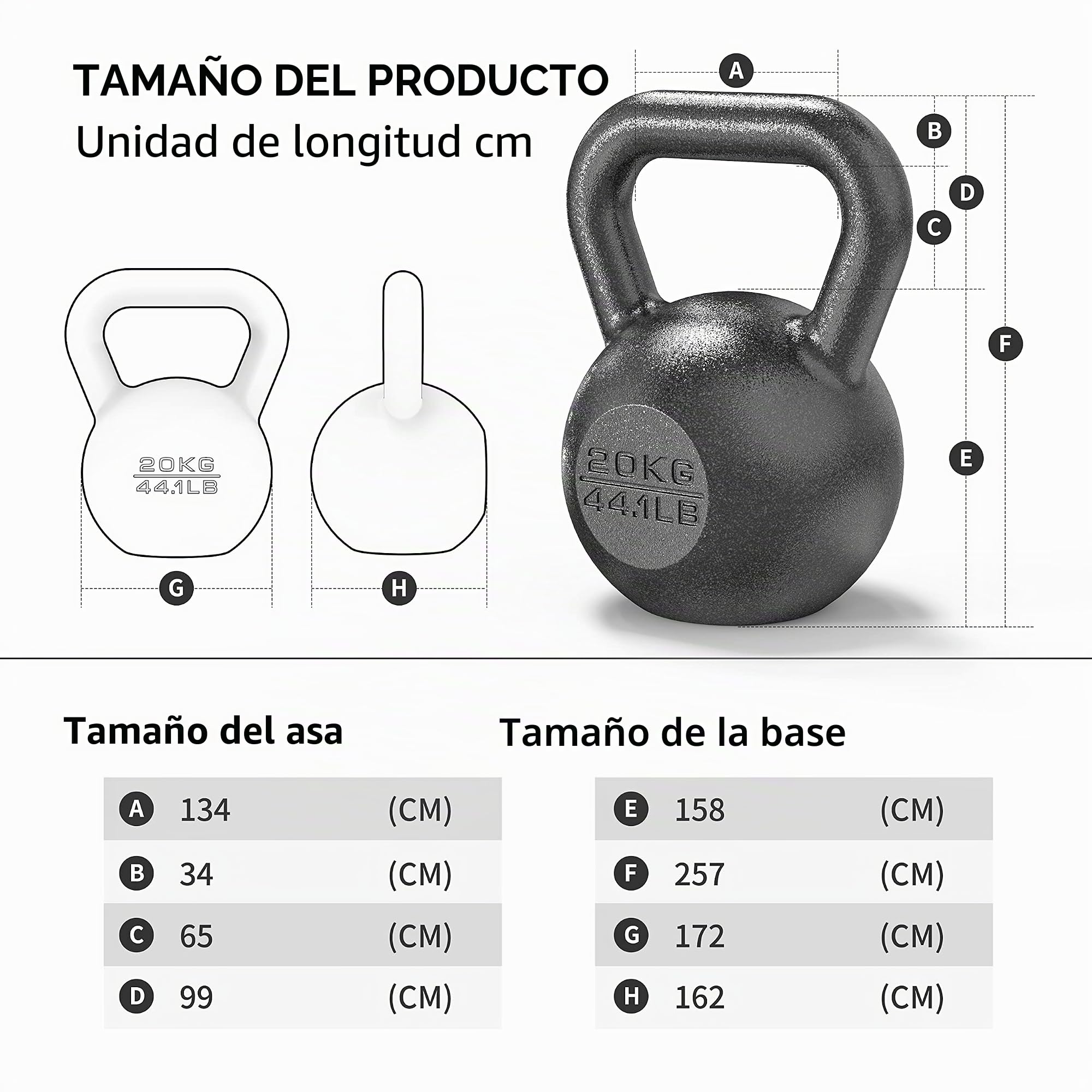 PROIRON Pesa Rusa de Hierro Fundido, Kettlebell para fisicoculturismo y Entrenamiento con Pesas (4-24kg)