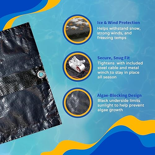 Miniatura 5 de Cobertor para alberca elevada redonda para invierno Azul marino oscuro