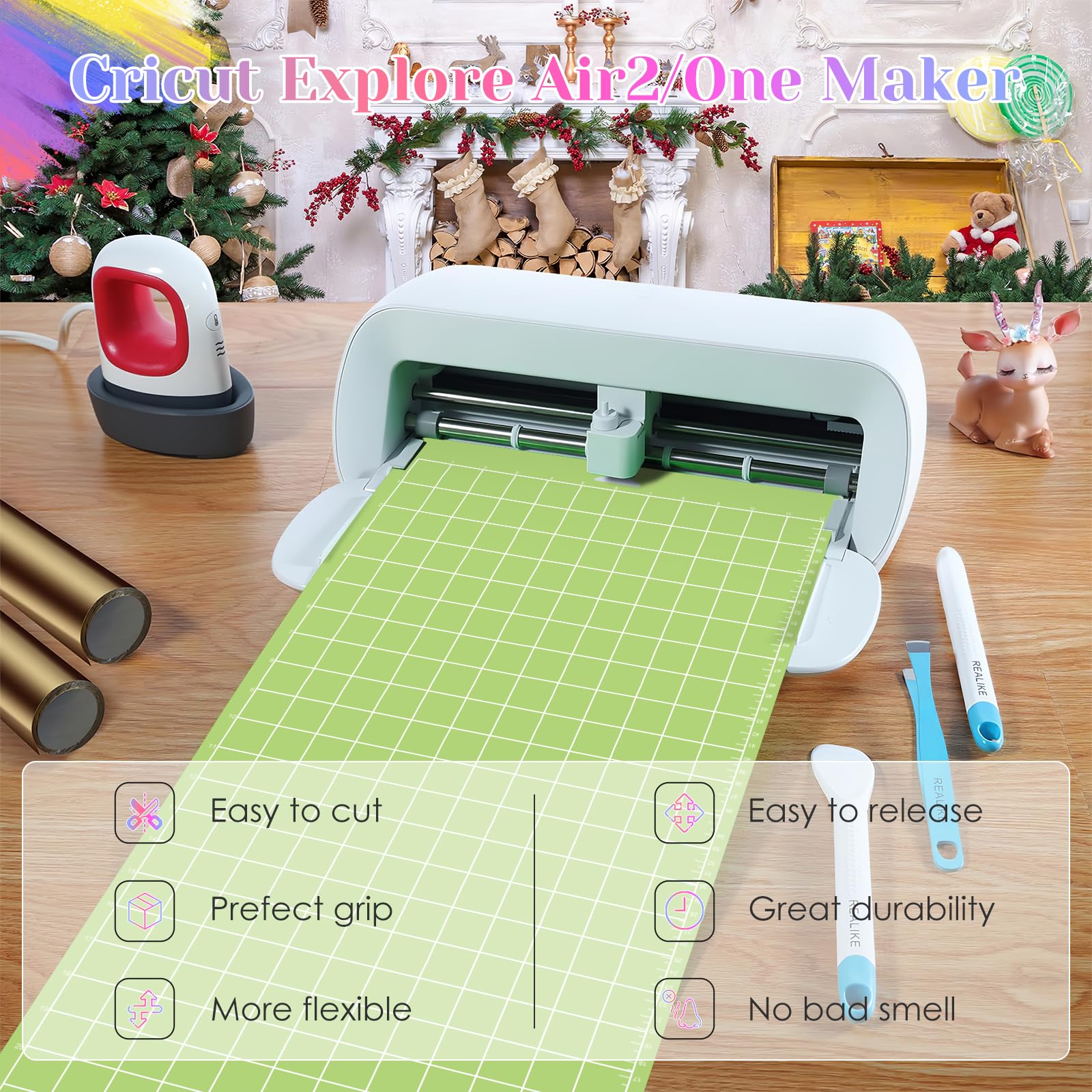 Kokorosa 3 Pack Schneidematte für Cricut Explore One/Air/Air 2/Maker,61x30.5cm，Quilting Cricket Schneidematten Ersatz-Zubehör, Quilten und Kunsthandwerk（12 x 24 x 3）