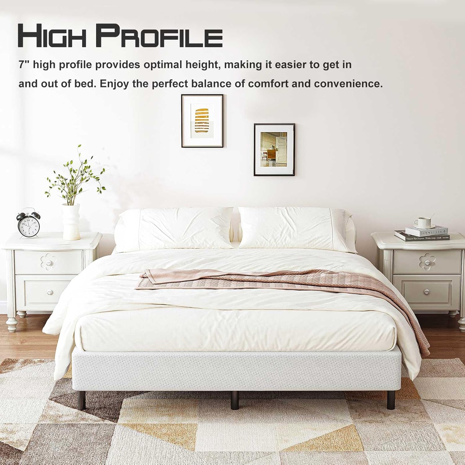 ZIYOO California King Box Spring, 7 Inch Metal Box Springs, Strong Metal Frame Support for 1500lbs, Mattress Foundation, Easy Assembly, No Noise