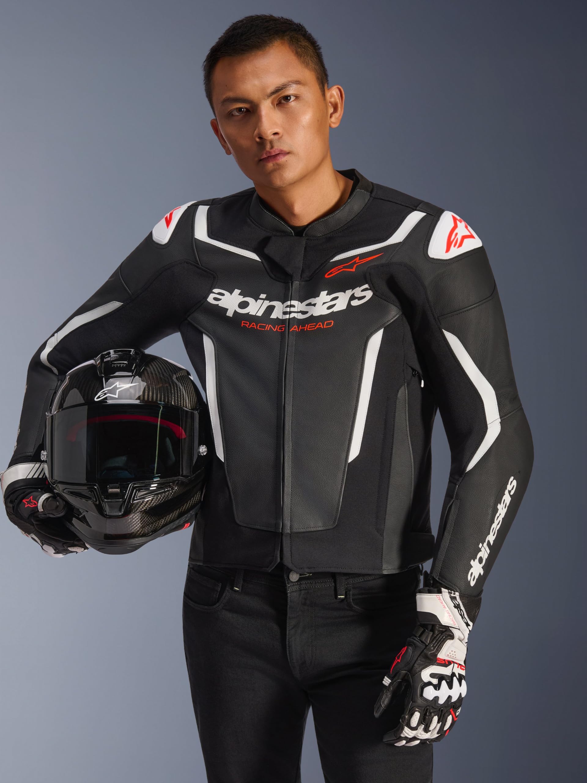 Alpinestars GP Force V2 Skórzana kurtka motocyklowa, czarny/biały, 48