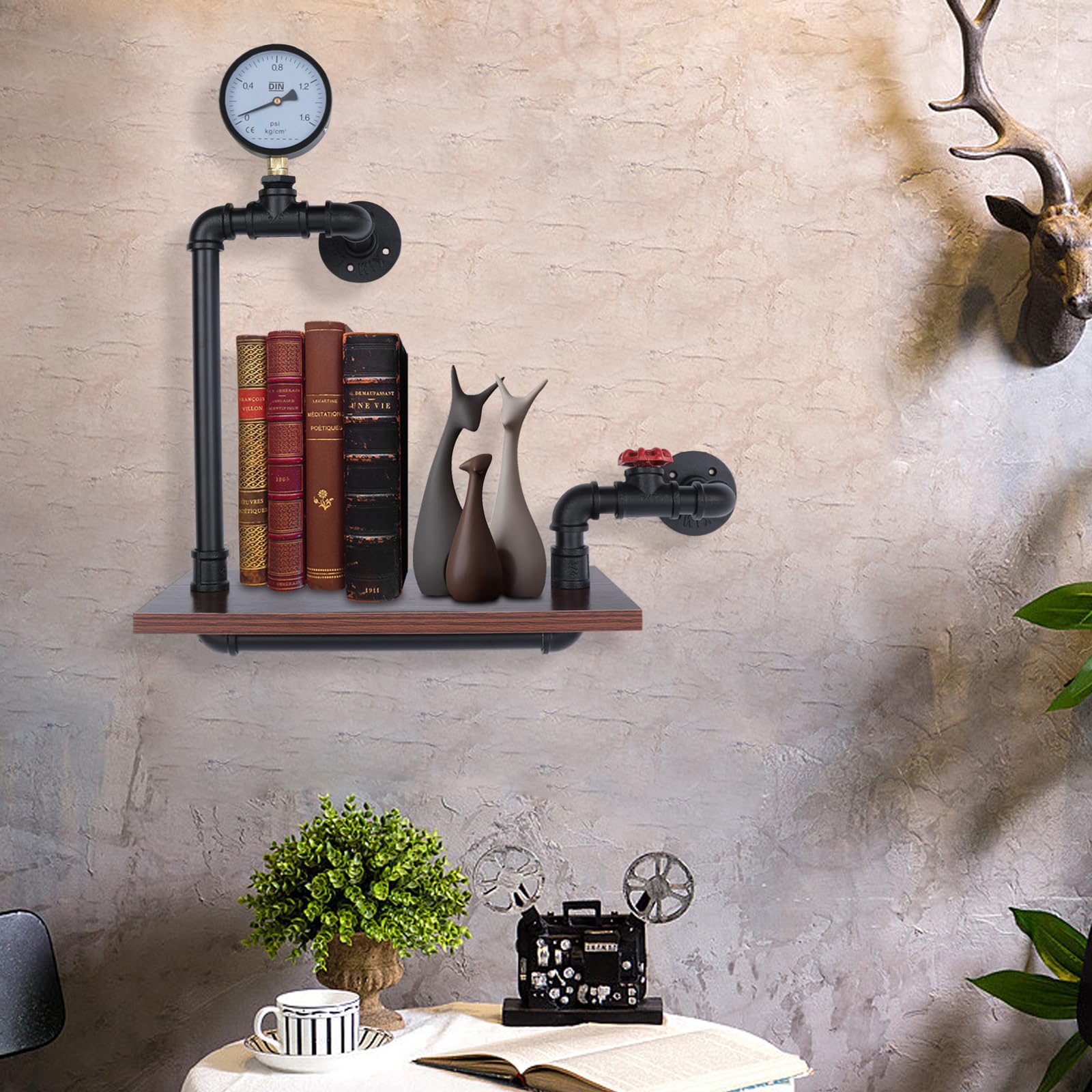 Wandregal Industrial Design - Schweberegal Metall Mit Rostoptik 40x20x57cm