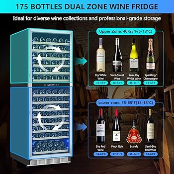 Amazon.com: ORYMUSE Dual Zone Wine Fridge Freestanding 175