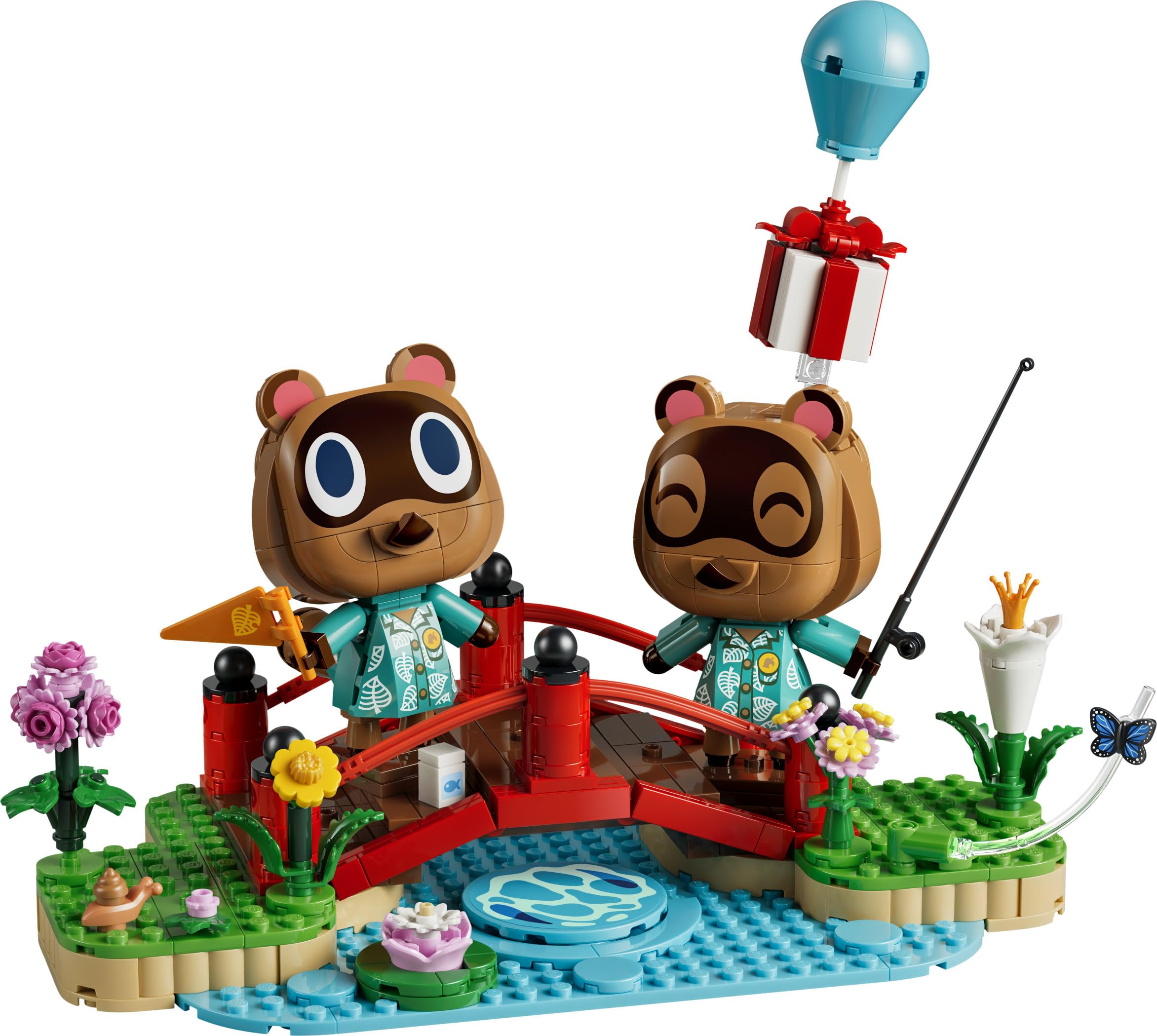 LEGO Animal Crossing Un día Divertido con Tendo y Nendo – Figuras Articuladas de Mapaches de Juguete – Decoración para la Habitacion Infantil – Regalo Gamer para Niñas y Niños de 10+ Años – 77059